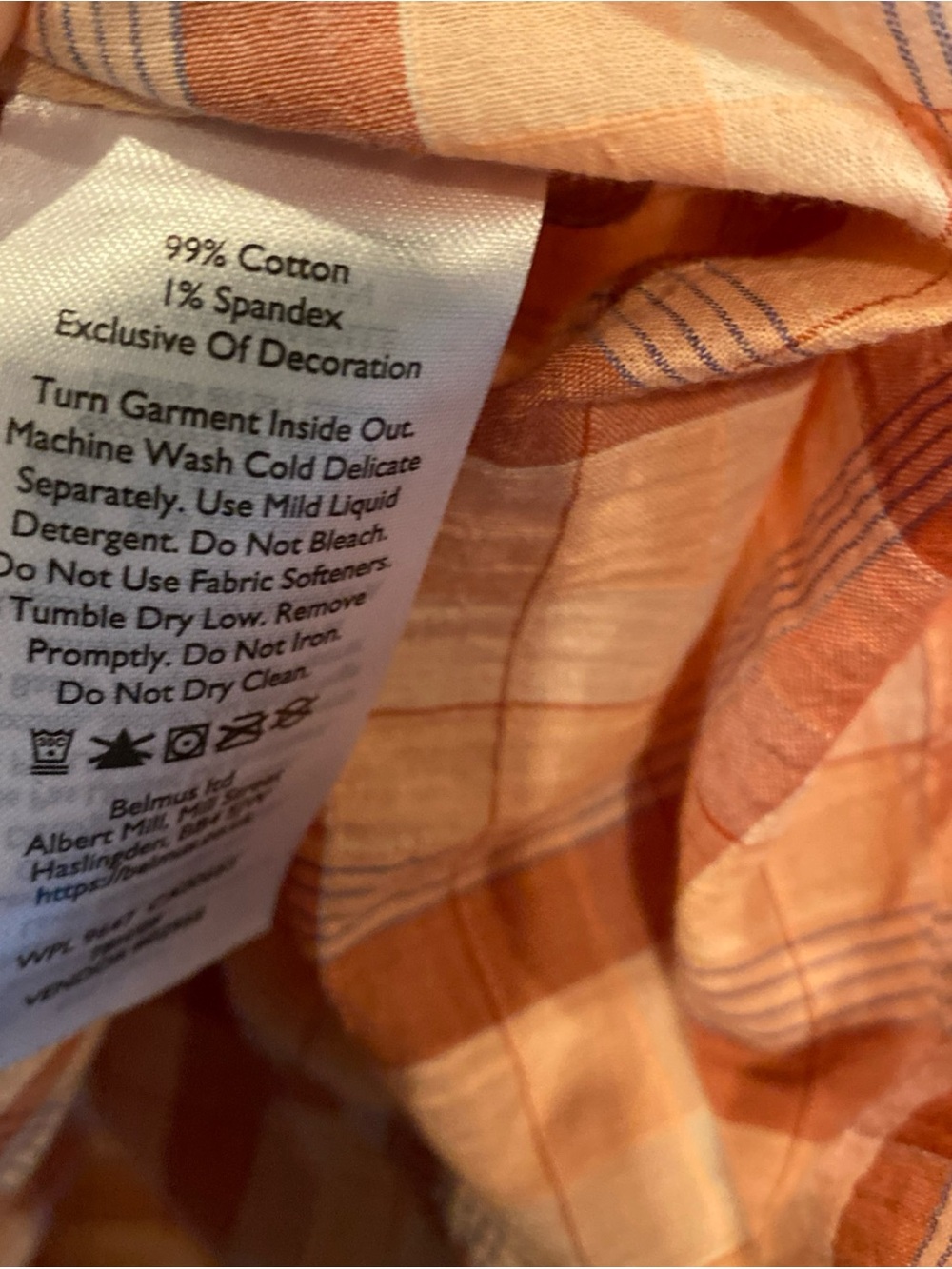 Eddie Bauer Women’s Plaid Apricot Packable Camp Shirt NWT - Picture 7 of 7